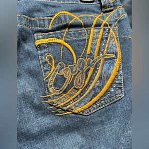 Coogi Women's Blue Denim Embroidered Embellished Paisley Jeans Size 7/8